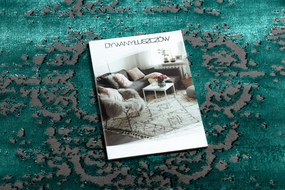 Covor DE LUXE modern 2083 ornament vintage - structural verde / gri - SECUNDAR-COTATI PRODUSUL