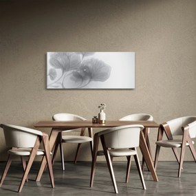 Tablou - Flori în nuanțe gri (120x50 cm)