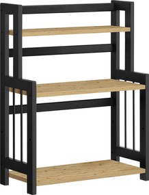 Raft pentru masa NORVIKA 41x53 cm, negru / stejar artizanal