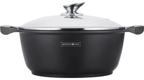 Oală marmorată cu capac 8.5L, 32 cm – Royalty Line BS32M, antiaderentă, compatibilă inducție