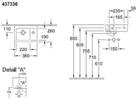 Villeroy & Boch 43733601 - Lavoar suspendat ARCHITECTURA 36x26 cm ceramică/albă