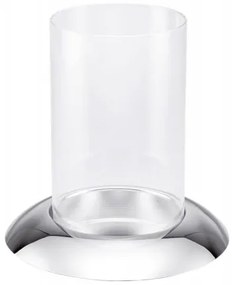 Suport lumanare, din metal argintat si sticla, Tealight Tall Argintiu, Ø17xH18 cm