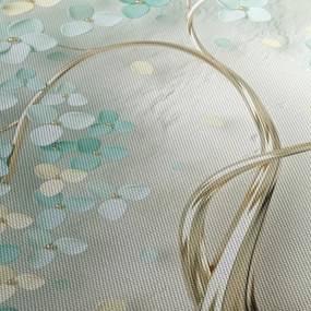 Tablou - Copac auriu înflorit (cu ceas) (90x30 cm)