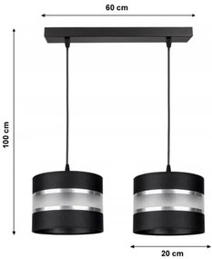 Lustră pe cablu CORAL 2xE27/60W/230V negru