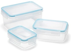 Set 3 recipiente cu capac pentru mâncare Addis Clip And Close Rectangular