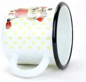 Cană emailată Belis Bufniță cu buburuză, 7 cm,0,25 l