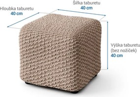 Gaico Huse bielastice MOSAICO bej taburet (40 x 40 x 40 cm)