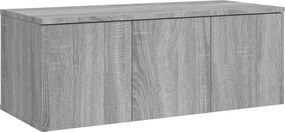 vidaXL Comodă TV, gri sonoma, 80x34x30 cm, lemn compozit