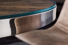 Masa design high-tech din metal si lemn masiv, Barracuda 140cm