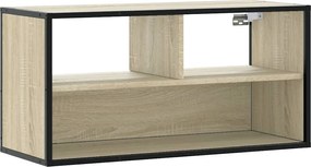vidaXL Dulap TV, stejar sonoma, 80x31x39,5 cm, lemn prelucrat și metal