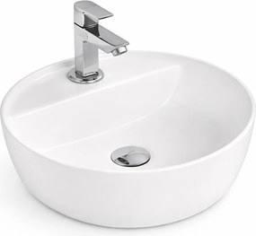 MONTERO 40 || Lavoar montat pe blat, ceramică, alb, rotunjit