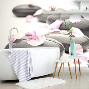 Fototapet pietre wellness cu petalei
