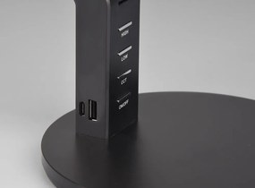 Veioză negru-mat LED cu intensitate reglabilă (înălțime 40 cm) Ava – Trio