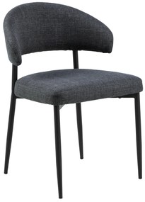 MAZZONI EXPORT IRIS Antracit [Gri închis] (material Basel 19) - SCAUN MODERN TAPIȚAT PENTRU SALON/SUFRAGERIE LOFT