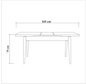 Masă de sufragerie extensibilă Nidupo 1 (alb) (pentru 4-6 persoane). 1093740