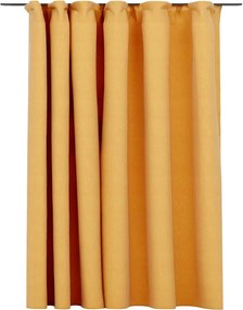 vidaXL Draperie opacă, aspect de in, galben, 290 x 245 cm, cu cârlige