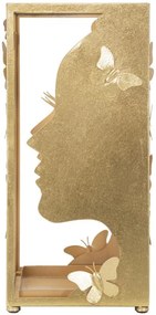 Suport umbrele auriu din metal, 24x22,5x48,5 cm, Glam Face Mauro Ferretti