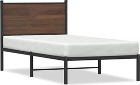 vidaXL Cadru pat metalic fără saltea stejar maro 80x200 cm