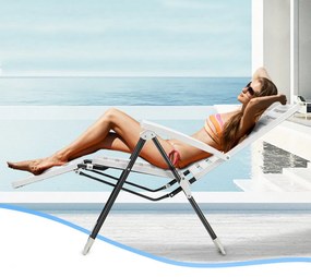 Scaun de grădină pliabil cu suport pentru picioare