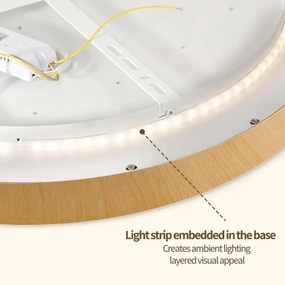Corp de iluminat LED dimabil Brilagi-LED GLASS POOL DOUBLE, 80W, 230V, 60 cm, finisaj decor lemn + telecomandă