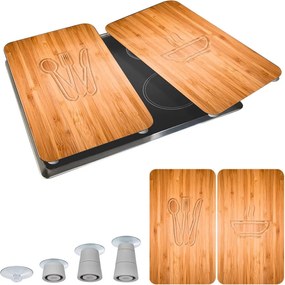 Set 2 protecții din sticlă pentru aragaz Wenko Lunch, 52 x 30 cm