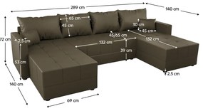 Set de canapea universala, maro, DUAN U UNI