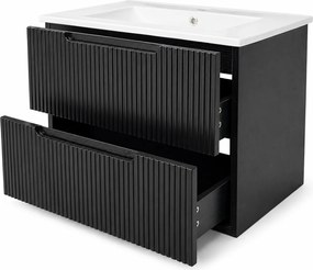 Corp Mobilier Baie Suspendat 60 cm Riflat – Nero (Negru)