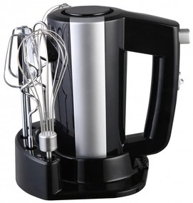 Mixer de mana Rosberg R51110KB, 300 W, 5 viteze + Turbo, Suport accesorii, Negru/Argintiu