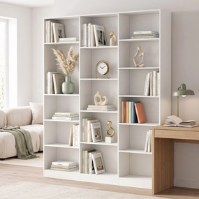 HOMCOM Bibliotecă cu Polițe Reglabile și Sistem Anti-Răsturnare din PAL, 149 x 23,6 x 188 cm, Albă | Aosom Romania