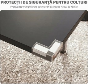 HOMCOM Masă de Grădină Extensibilă pentru 4-6 Persoane cu Picioare din Oțel, 160x70x75 cm, Negru | Aosom Romania