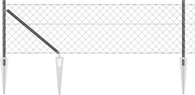 vidaXL Stâlp de gard. Gri 25 x 0,6 m (mesh 60 x 60 mm) Oțel și PVC