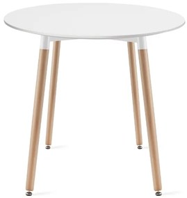 OFERTA Masă de dining rotunda albă KAMI 80x80 cm Calitate II