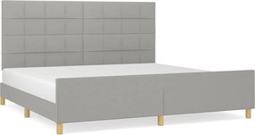 vidaXL Cadru de pat fără saltea, gri deschis, 200x200 cm, textil