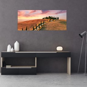 Tablou - Casa pe deal Toscana, Italia (120x50 cm)