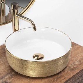 Lavoar Sami alb/auriu periat