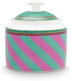 Zaharniță porțelan, Pip Studio, Stripes Pink-Green, 550ml, colecția Pip Chique