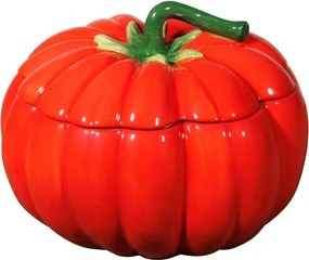 Bol de supa, cu capac, din ceramica, D19cm, Tomato