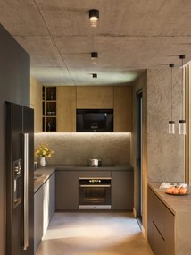 Plafoniera, Spot LED metal negru si sticla Fusion