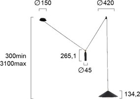 Pendul cu cablu ALTO 1xE27/60W/230V negru