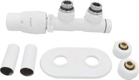 Supapa termostatica, alb mat, pentru calorifer baie, stanga, Deante Alb mat