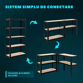Raft cu capacitate mare HEAVY, max. 875kg, 90x40x180cm, negru Jurhan