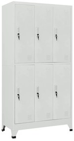 vidaXL Dulap vestiar cu 6 compartimente, oțel, 90 x 45 x 180 cm, gri