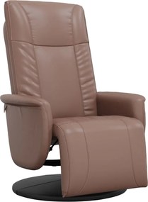 vidaXL Fotoliu rabatabil cu suport de picioare, maro, piele ecologică