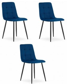 Scaun Bucatarie Si Dining KARA Catifea Bleumarin x 3 Buc