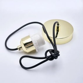 Lustră pe cablu HARMA 1xE27/15W/230V d. 14 cm alb/auriu
