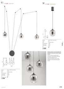 Redo 01-3485 - Aplica de perete LED dimabilă KHADI, 3xLED/5,5W/230V, negru/fumuriu