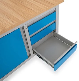 Masa atelier cu sertare, 120 x 60 x 86,5 cm, albastru - ral 5012