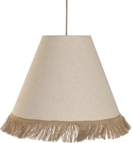 Lustră suspendată din fibre naturale împletite, natur, cu franjuri, finisaj natural, 125 x 50 cm, „Beynac”