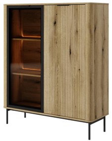 Vitrină Wilsire II (stejar coast evoke + negru. 1097498