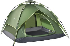 Outsunny Tentă de camping tentă pop-up ușoară pentru 2-3 pers. - 2 uși mari - 210 x 210 x 140 cm fibră de sticlă poliester | Aosom Romania